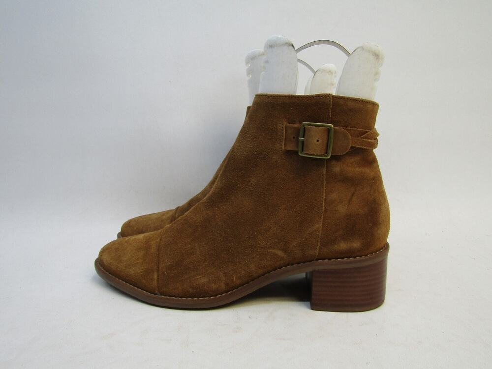 Soludos Womens Size 9.5 M Brown Suede Zip Buckle Ankle Fashion Boots Bootie